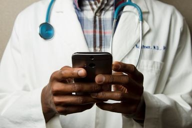 Hands holding a phone